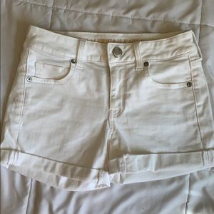White jean shorts